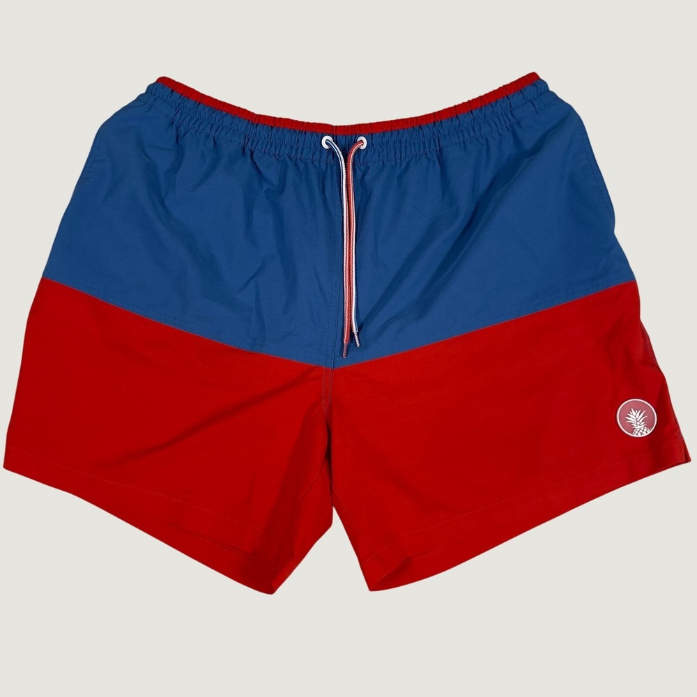 Chubbies‎ Men's Swim Trunks Shorts Red Blue Pineapple Logo Size XX Large